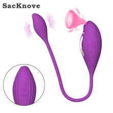 SacKnove Vagina Double Vibrations Sucker Clitoris Stimulator G Spot Vibrator Women Sucking Sex Toys For Adult Prod